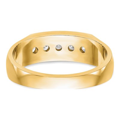 Men's 14K Yellow Gold 1/2 ct tw Lab-Grown Diamond 5-Stone Ring – view 6