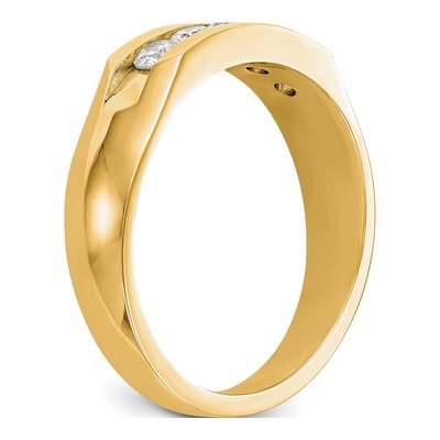 Men's 14K Yellow Gold 1/2 ct tw Lab-Grown Diamond 5-Stone Ring – view 7