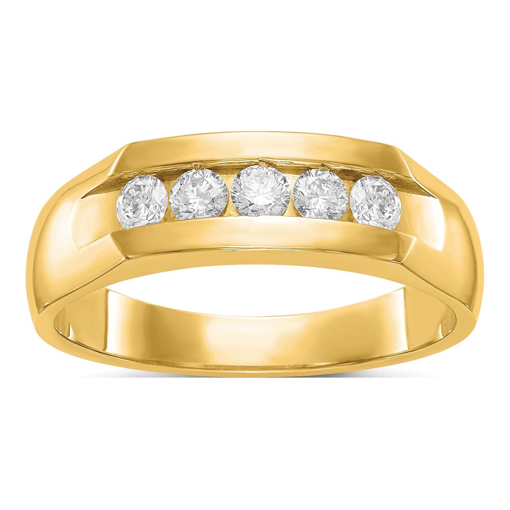 Men's 14K Yellow Gold 1/2 ct tw Lab-Grown Diamond 5-Stone Ring