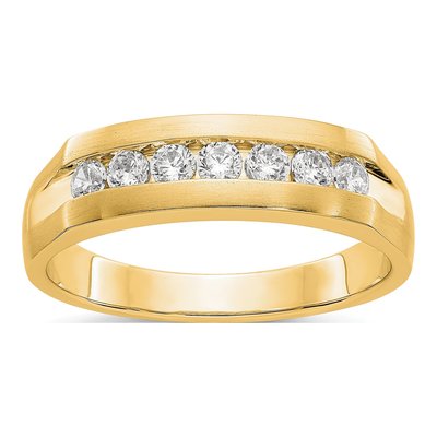 Men's 14K Yellow Gold 1/2 ct tw Lab-Grown Diamond Channel Ring