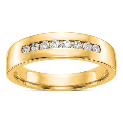 Men's 14K Yellow Gold 1/3 ct tw Lab-Grown Diamond Channel Ring