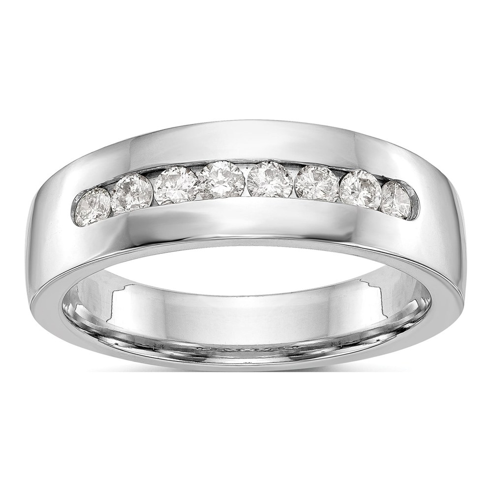 14K White Gold True Origin Men's 1/2 Carat Lab Grown Diamond Vs/Si D E F Channel Band
