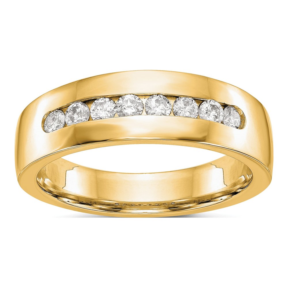 Men's 14K Yellow Gold 1/2 ct tw Lab-Grown Diamond Channel Ring