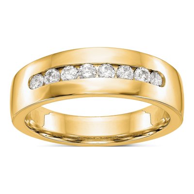 Men's 14K Yellow Gold 1/2 ct tw Lab-Grown Diamond Channel Ring