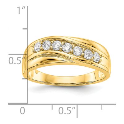 Men's 14K Yellow Gold 1/2 ct tw Lab-Grown Diamond Seven Ring – view 4