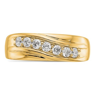 Men's 14K Yellow Gold 1/2 ct tw Lab-Grown Diamond Seven Ring – view 6