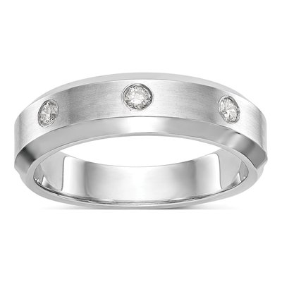 Men's 14K White Gold 1/6 ct tw Lab-Grown Diamond Ring