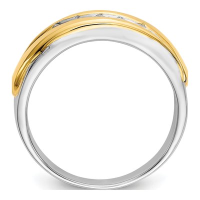 Men's 14K Two-Tone Gold 3/8 ct tw Lab-Grown Diamond Sz Ring – view 3