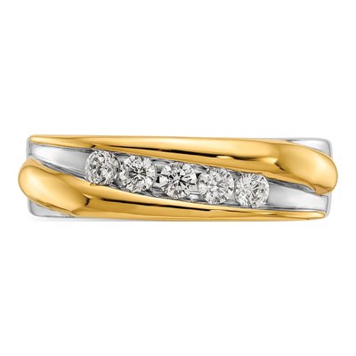 Men's 14K Two-Tone Gold 3/8 ct tw Lab-Grown Diamond Sz Ring – view 4