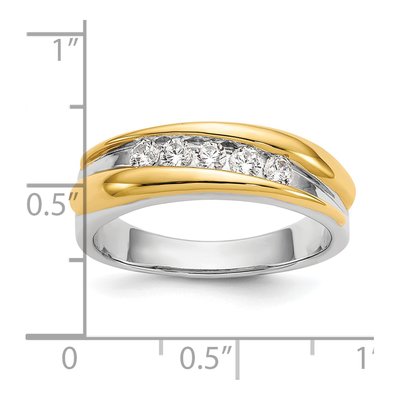 Men's 14K Two-Tone Gold 3/8 ct tw Lab-Grown Diamond Sz Ring – view 6