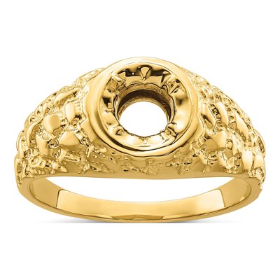 Men's 14K Yellow Gold Holds Center Ring Mounting