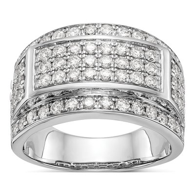 Men's 10K White Gold 2 ct tw Lab-Grown Diamond Wedding Band