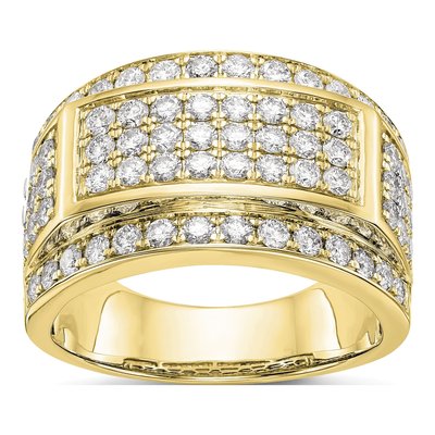 Men's 10K Yellow Gold 2 ct tw Lab-Grown Diamond Ring