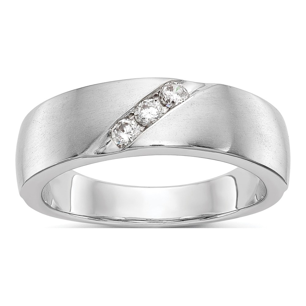 Men's 14K White Gold 1/5 ct tw Lab-Grown Diamond Ring