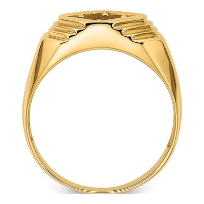 Men's 14K Yellow Gold Round Center) Ring Mounting – view 3