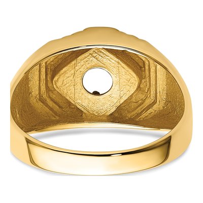 Men's 14K Yellow Gold Round Center) Ring Mounting – view 5