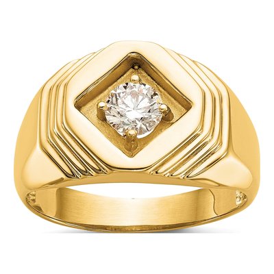 Men's 14K Yellow Gold 1/2 ct tw Diamond Wedding Band