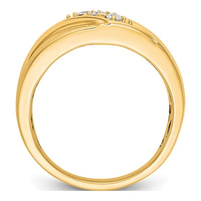 Men's 14K Yellow Gold 1/6 ct tw Lab-Grown Diamond Three Ring – view 2