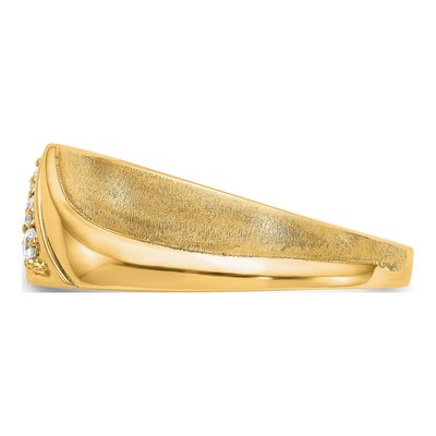 Men's 14K Yellow Gold 1/6 ct tw Lab-Grown Diamond Three Ring – view 4