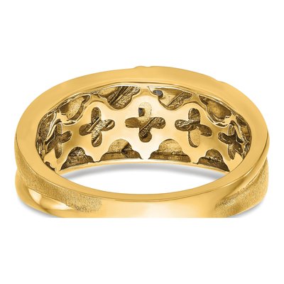 Men's 14K Yellow Gold 1/6 ct tw Lab-Grown Diamond Three Ring – view 6