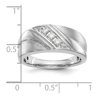 Men's 14K White Gold 1/6 ct tw Lab-Grown Diamond 3-Stone Ring – view 4