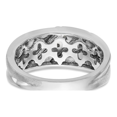 Men's 14K White Gold 1/6 ct tw Lab-Grown Diamond 3-Stone Ring – view 7