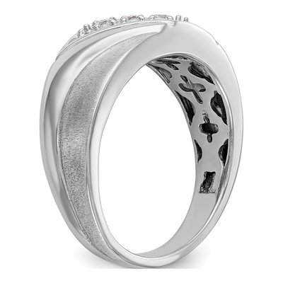 Men's 14K White Gold 1/6 ct tw Lab-Grown Diamond 3-Stone Ring – view 8