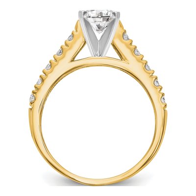 14K Yellow Gold Diamond Peg Engagement Bridal Set Mounting – view 2