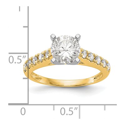 14K Yellow Gold Diamond Peg Engagement Bridal Set Mounting – view 3