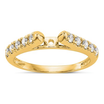 14K Yellow Gold Diamond Peg Engagement Bridal Set Mounting – view 4