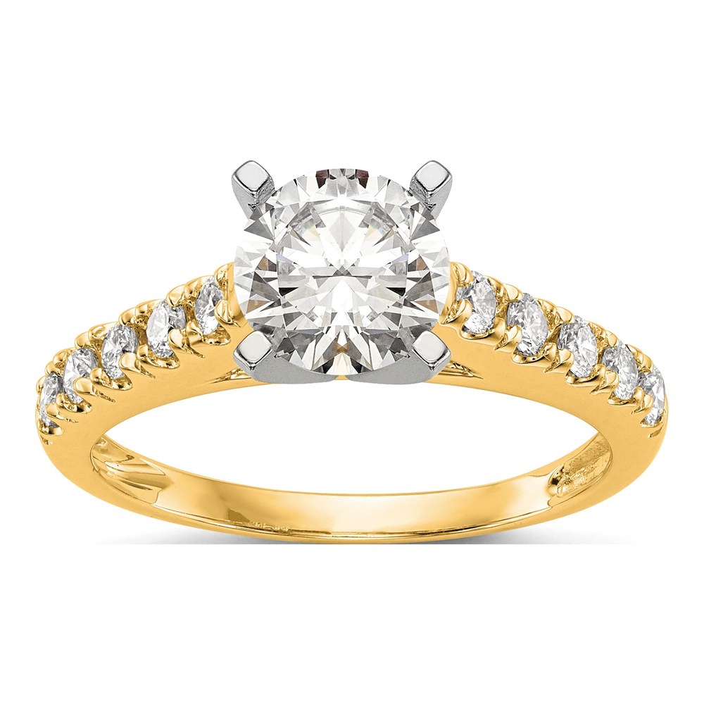 14K Yellow Gold Diamond Peg Engagement Bridal Set Mounting