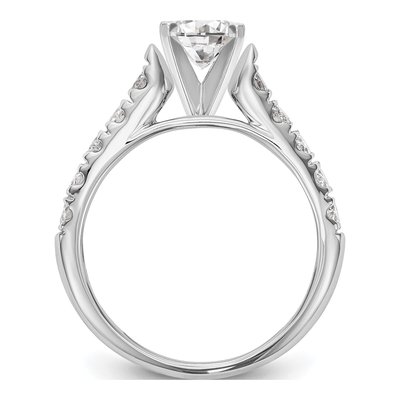 14K White Gold Diamond Peg Engagement Engagement Ring Semi-Mount – view 3