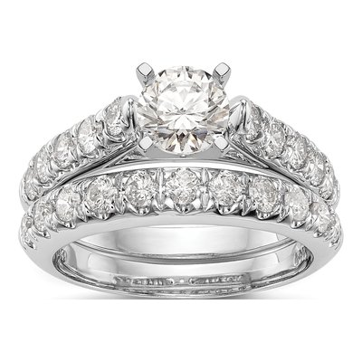 14K White Gold Diamond Peg Engagement Engagement Ring Semi-Mount – view 7