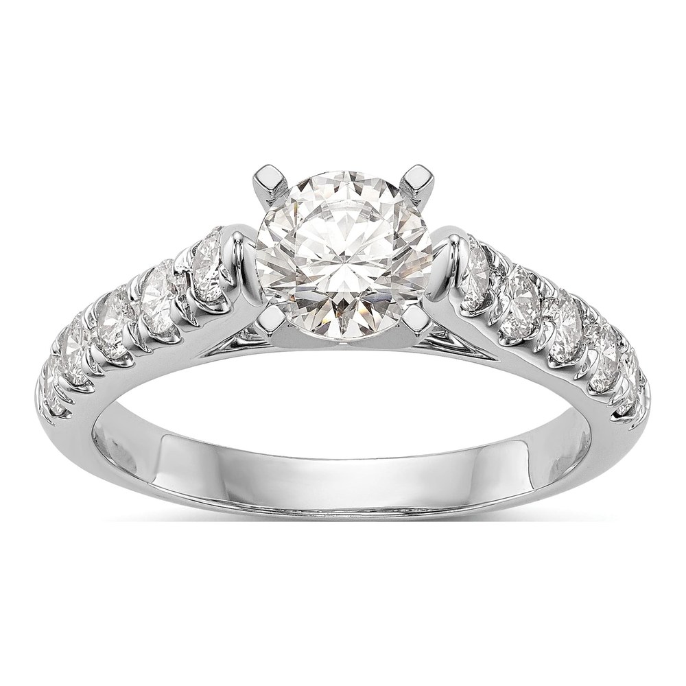14K White Gold Diamond Peg Engagement Engagement Ring Semi-Mount