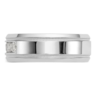 14K White Gold 1/2 ct tw Lab-Grown Diamond Bevel Miligrain Ring – view 4