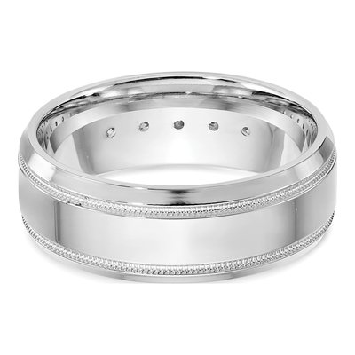 14K White Gold 1/2 ct tw Lab-Grown Diamond Bevel Miligrain Ring – view 6
