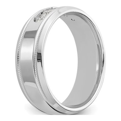 14K White Gold 1/2 ct tw Lab-Grown Diamond Bevel Miligrain Ring – view 7