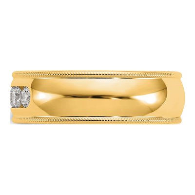 Men's 14K Yellow Gold 1/2 ct tw Lab-Grown Diamond Miligrain Ring – view 3