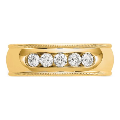Men's 14K Yellow Gold 1/2 ct tw Lab-Grown Diamond Miligrain Ring – view 4