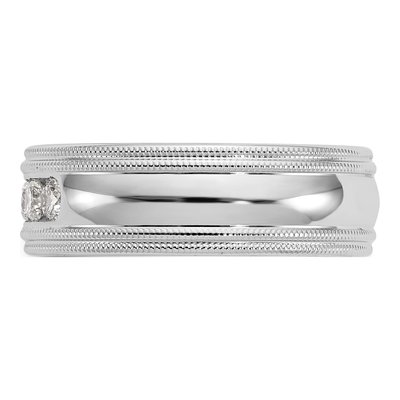 14K White Gold 1/2 ct tw Lab-Grown Diamond Double Miligrain Ring – view 4