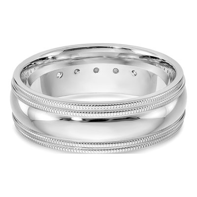 14K White Gold 1/2 ct tw Lab-Grown Diamond Double Miligrain Ring – view 6