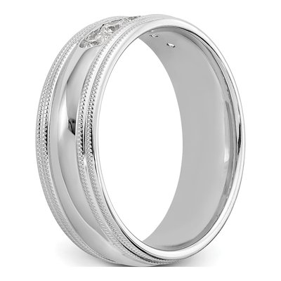 14K White Gold 1/2 ct tw Lab-Grown Diamond Double Miligrain Ring – view 7