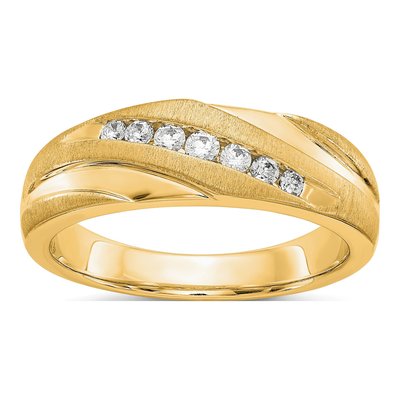 Men's 14K Yellow Gold 1/4 ct tw Lab-Grown Diamond Ring