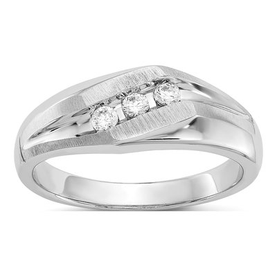 Men's 14K White Gold 1/5 ct tw Lab-Grown Diamond Ring