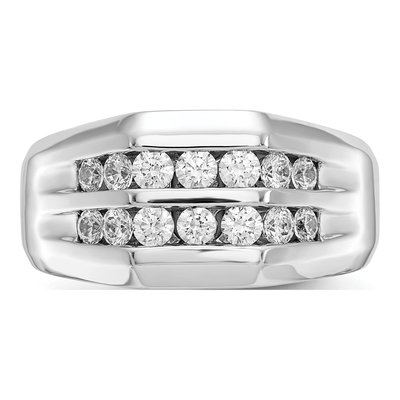 Men's 14K White Gold 1/2 ct tw Lab-Grown Diamond Double Channel Ring – view 5