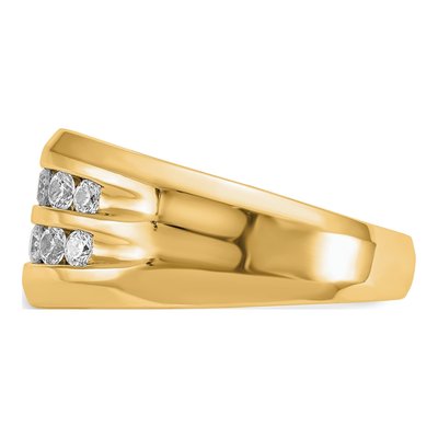 Men's 14K Yellow Gold 1/2 ct tw Lab-Grown Diamond Double Channel Ring – view 4