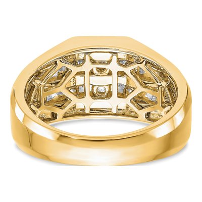Men's 14K Yellow Gold 1/2 ct tw Lab-Grown Diamond Double Channel Ring – view 6