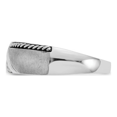 Men's 14K White Gold Antiqued Ring Mounting – view 3