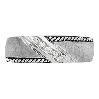Men's 14K White Gold Antiqued Ring Mounting – view 4
