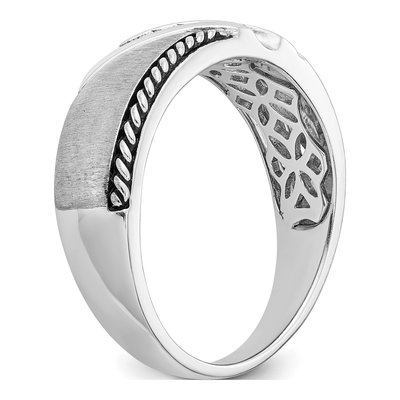 Men's 14K White Gold Antiqued Ring Mounting – view 6